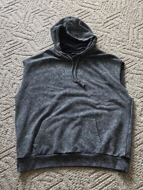 Asos Design Sleeveless Hoodie Acid Wash